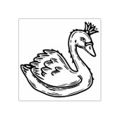 Zwaan in kroon rubberstempel (Afrduk)