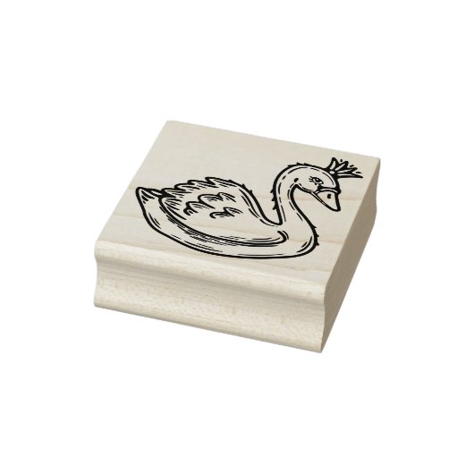 Zwaan in kroon rubberstempel (Stempel)