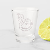 Zwaan in kroon shot glas (Achterkant)