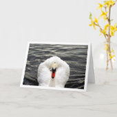 Zwaan in Lake Portrait Kaart (Gele Bloem)