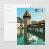 Zwaan in Luzern Zwitserland Reizen Briefkaart (Voorkant / Achterkant)