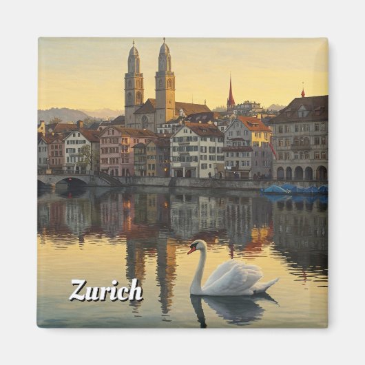 Zwaan in Zürich Zwitserland Reizen Magneet (Voorkant)