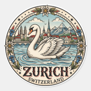 Zwaan in Zürich Zwitserland Ronde Sticker