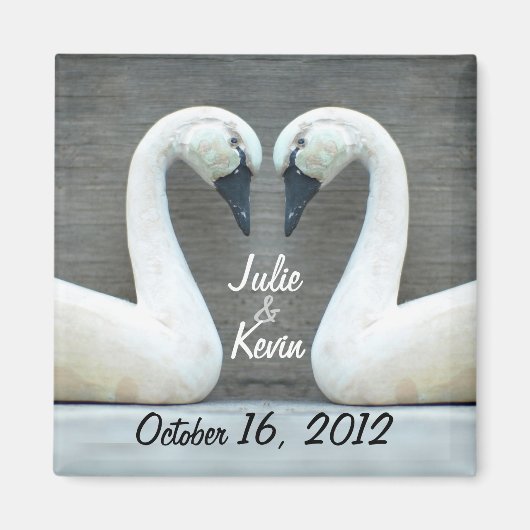 Zwaan Land Bruiloft Magneet (Voorkant)