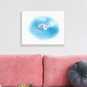 Zwaan Landing In Water Canvas Kunst (Insitu (Woonkamer))