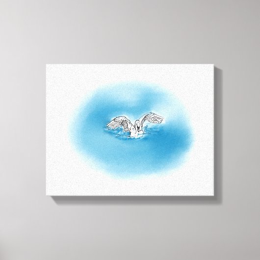 Zwaan Landing In Water Canvas Kunst (Voorkant)