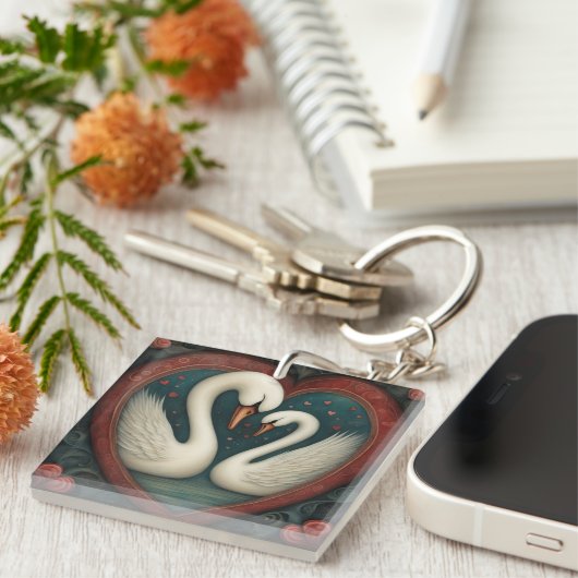 Zwaan Liefde 1 Sleutelhanger (Voorkant Rechts)