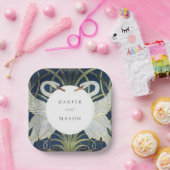  zwaan liefde bruiloft papieren bordje (Feest)