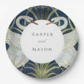 zwaan liefde bruiloft papieren bordje (Voorkant)