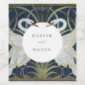 zwaan liefde bruiloft wijn etiket (Enkel label)