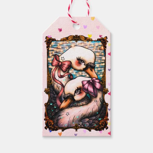 Zwaan liefhebbers cadeaulabel (Voorkant)