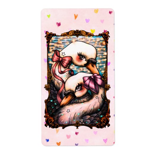 Zwaan liefhebbers etiket (Voorkant)