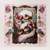 Zwaan liefhebbers legpuzzel (Verticaal)