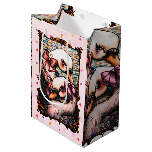 Zwaan liefhebbers medium cadeauzakje (Voorkant Gekanteld)