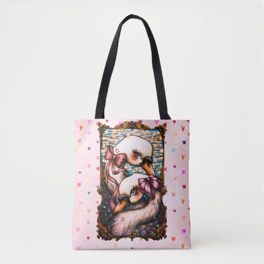 Zwaan liefhebbers tote bag (Voorkant)