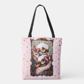 Zwaan liefhebbers tote bag (Achterkant)