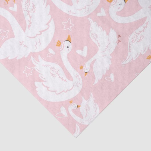 Zwaan Meisje Verjaardagsnaam Roze Tissuepapier (Detail)