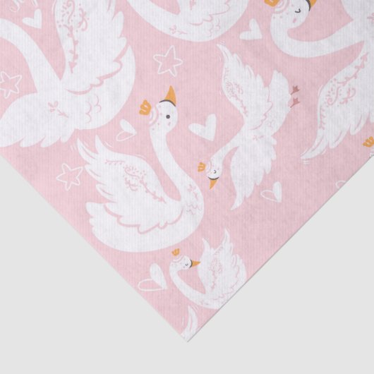 Zwaan Meisje Verjaardagsnaam Roze Wit Tissuepapier (Detail)