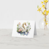 Zwaan met Bloemen BLANK Kaart (Gele Bloem)