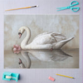 Zwaan met een Blush Pink Flower Painting Decoupage Tissuepapier (Craft)