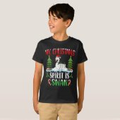 Zwaan met kerstmuts - Kerstmis geest is T-shirt (Voorkant volledig)