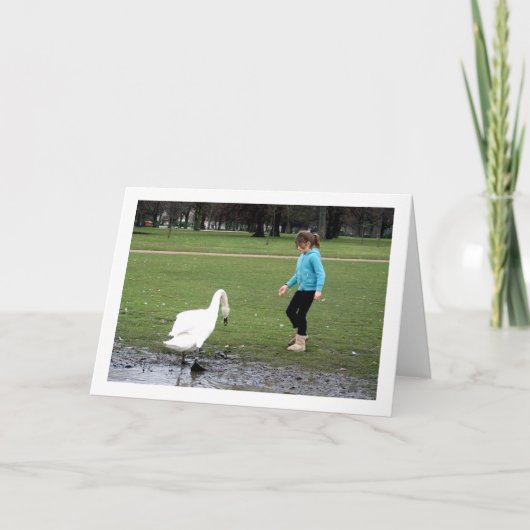 Zwaan met Kind Kaart (Voorkant)