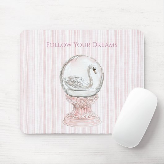 Zwaan met roze strepen muismat (Met muis)
