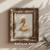 Zwaan met stro Pet Schilderen Watervogels Art Poster