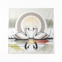 Zwaan omhelzen in de schemering