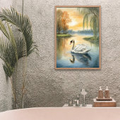 Zwaan op het meer poster