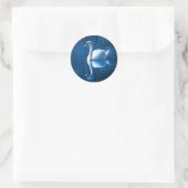 Zwaan op meer ronde sticker (Tas)