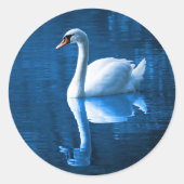 Zwaan op meer ronde sticker (Voorkant)