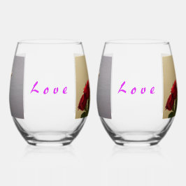 Zwaan Paar/Rozen/Liefde Stemless wijnglazen Wijnglas Zonder Voet
