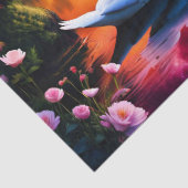 Zwaan paar Valentijn hart onder een sterrennevel Tissuepapier (Detail)