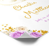 Zwaan Paarse en gouden Rozen Geboortestatistieken Poster (Hoek)