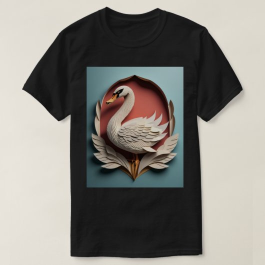 Zwaan Papier Kunst Design T-shirt (Design voorkant)