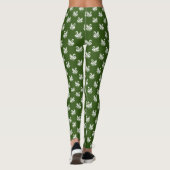 Zwaan Patroon 02 - Wit op Bos Groen Leggings (Achterkant)