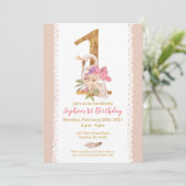 Zwaan Prinses 1e Verjaardag Uitnodiging (Staand voorkant)