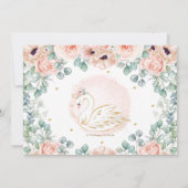 Zwaan Prinses Blush Roze Bloemen 1e Verjaardag Fot Kaart (Achterkant)