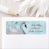 Zwaan Prinses Glitter Sprookje Feestuitnodiging Etiket (Insitu)