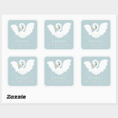 zwaan prinses modern blauw meisje verjaardag vierkante sticker (Vel)