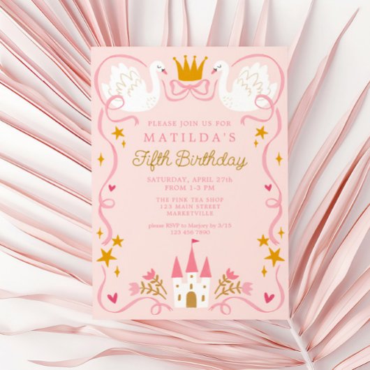 Zwaan Prinses Verjaardag Feesthoedjes