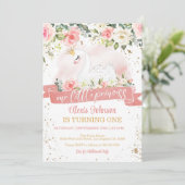 Zwaan Prinses Verjaardag Uitnodiging (Staand voorkant)
