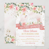 Zwaan Prinses Verjaardag Uitnodiging (Voorkant / Achterkant)