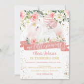 Zwaan Prinses Verjaardag Uitnodiging met Ballonnen (Voorkant)