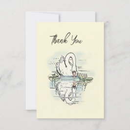  zwaan reflectie gekleurd bedankkaart