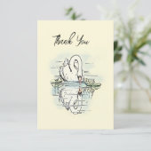 zwaan reflectie gekleurd bedankkaart (Staand voorkant)