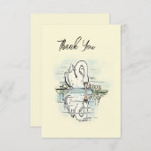 zwaan reflectie gekleurd bedankkaart (Voorkant / Achterkant)