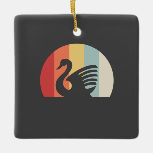 Zwaan Retro Keramisch Ornament (Voorkant)