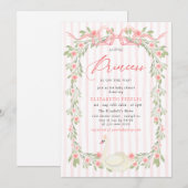 Zwaan Roze Bow Bloemen Rozen Baby shower Kaart (Voorkant / Achterkant)